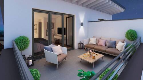 Impression Abend Dachterrasse Pultdach - 