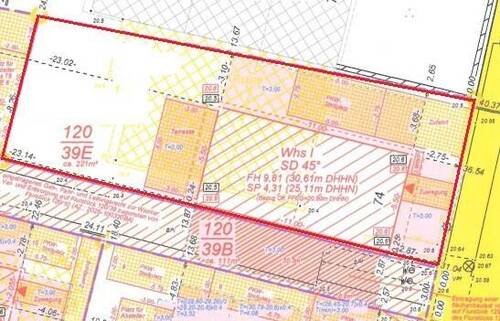 Grundstück rot markiert - 