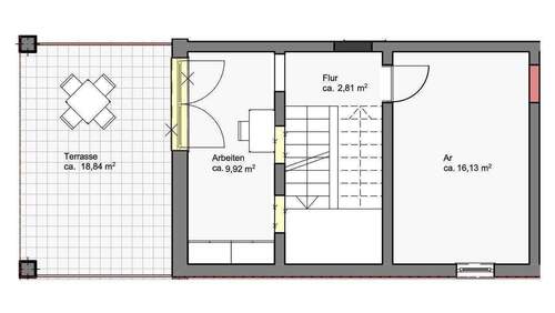 4-Zi-Maisonette-Whg mit Terrasse, untere Ebene - 