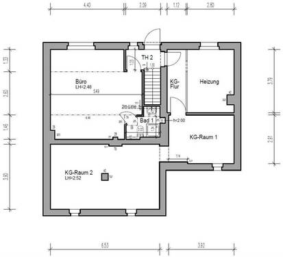 Souterrain - KG - bemaßt - 