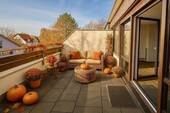 Terrasse - Einrichtungsbeispiel 3 Kopie - Helles 1,5-Zimmer-Apartment mit großer West-Dachterrasse in ruhiger Rücklage
