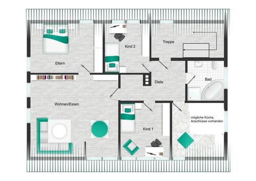 Dachgeschoss-Skizze - 