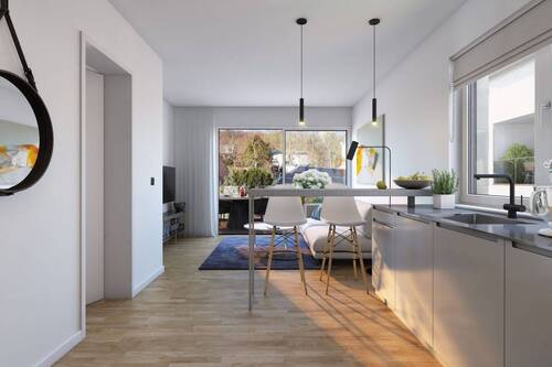 Innenvisualisierung Wohnzimmer - 3 Zimmer Etagenwohnung zum Kaufen in Frankfurt am Main