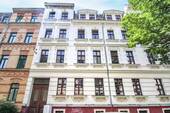 Hausansicht - Leipzig-Gohlis: Gepflegte 3-Zimmer-Wohnung mit Balkon