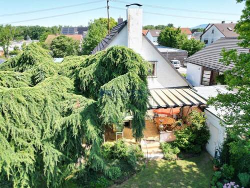 Hausansicht mit Garten - 5 Zimmer Einfamilienhaus in Walldorf