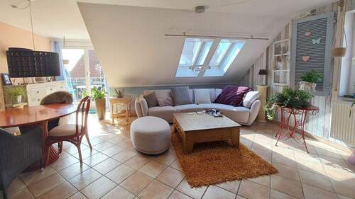 Wohnzimmer - Etagenwohnung mit 105,00 m&sup2; in Wasserburg (Bodensee) / Selmnau zum Kaufen