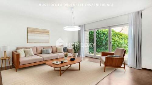 Wohnzimmer 1-Musterfoto (virtuelle Inszenierung)13 - Attraktives Zweifamilienhaus auf Erbpacht mit Garten und verlässlichen Mieteinnahmen
