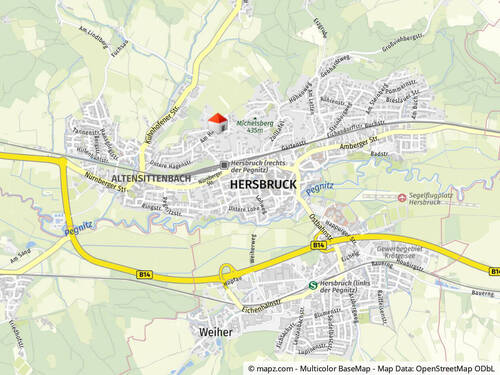Geolyzer Kartenausschnitt - 2 Zimmer Etagenwohnung zum Kaufen in Hersbruck
