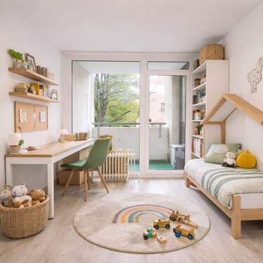 Visualisierung Kinderzimmer - Etagenwohnung mit 77,00 m&sup2; in Garching bei München zum Kaufen