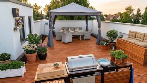 ... Traumhafte Dachterrasse ... - Kleines MFH mit Nießbrauch in der Fasanerie, Option auf 7,5 % Mietpreisertrag!