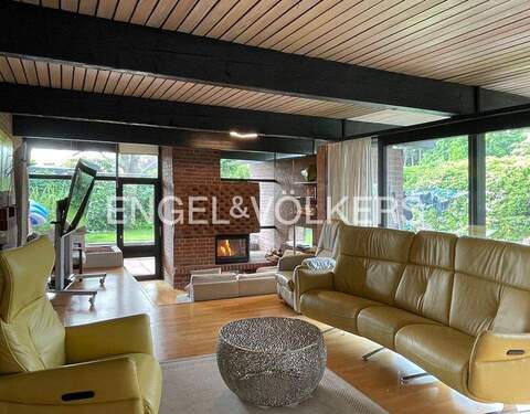 Archivbild - Wohnzimmer - 4 Zimmer Bungalow zur Miete in Viersen