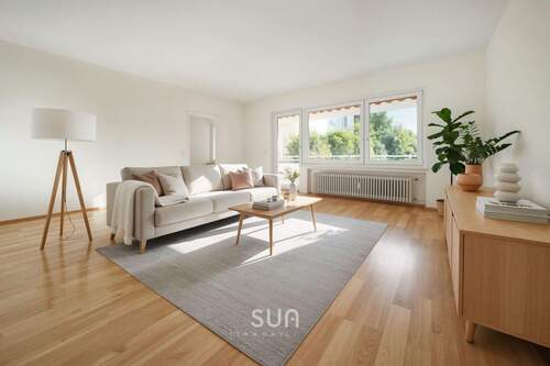 HELLES WOHNZIMMER ( VISUALISIERT) - ZUKUNFTSSICHER WOHNEN in Wiesbadens bester Lage - Großzügig, modern & nachhaltig!