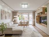 Wohnzimmer (visualisiert) - Modernisierte 3-Zimmer-Wohnung auf Endetage mit großer Loggia und eigenem Stellplatz