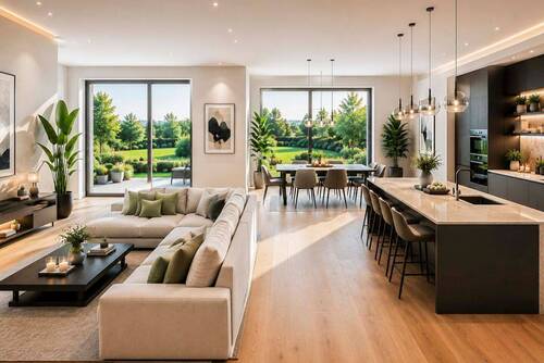 Wohnbereich - Exklusive 4-Zimmer-Erdgeschosswohnung mit Weitblick in Bonn-Schweinheim.
