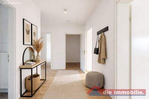 Flur mit KI möbliert - 3 Zimmer Etagenwohnung zur Miete in Magdeburg / Sudenburg