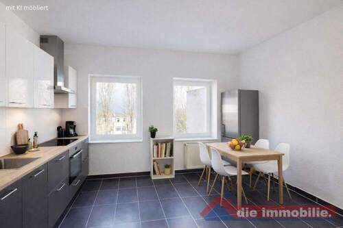 Küche mit KI möbliert - 