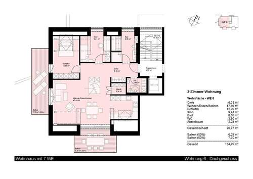 Wohnung 6: Dachgeschoss KAUFPREIS: 827.000,00 EUR - 