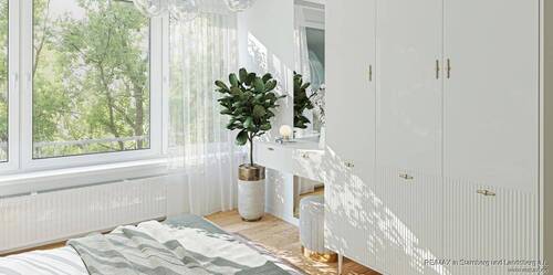 Schlafzimmer digital bearbeitet nach Modernisierung - 