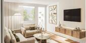 Wohnzimmer digital bearbeitet nach Modernisierung - 