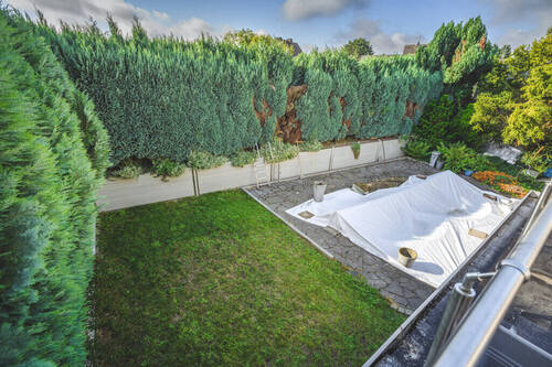 Blick in den Garten - Einfamilienhaus mit 248,50 m&sup2; in Aldenhoven zum Kaufen