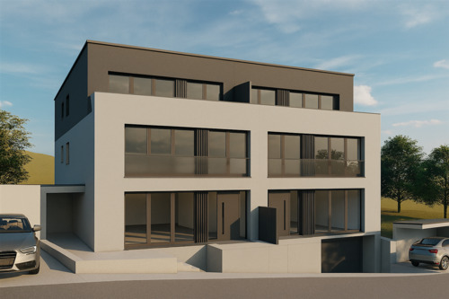 Moderne dreigeschossige Villa - NEUBAUPROJEKT-DOPPELHAUSHÄLFTE IN AICHTAL ZU VERKAUFEN
