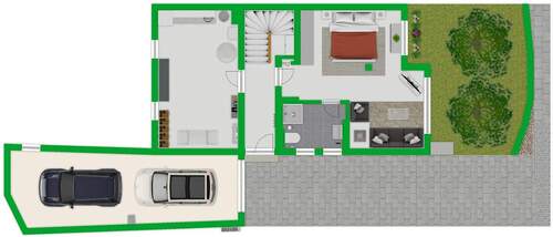 Souterrain (straßenseitig EG) - 