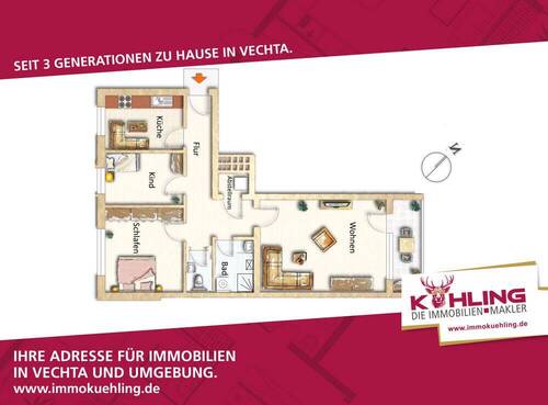 Bild 1 - Entspannt zurücklehnen! Kernsanierte 3-Zimmer-Wohnung!