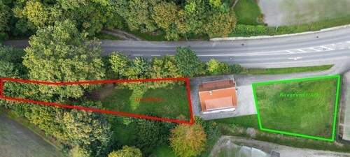 Luftansicht m. Baugrund und Nordwest-Garten - 5 Zimmer Mehrfamilienhaus, Wohnhaus in Bad Saulgau