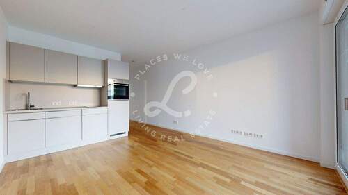 Wohnbereich - Neubau Erstbezug: Lichtdurchflutet 1-Zimmerwohnung mit Einbauküche & Balkon