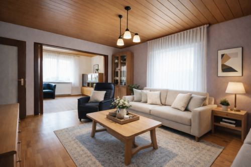 Illustriert Wohnzimmer - Einfamilienhaus mit 107,00 m&sup2; in Billigheim-Ingenheim zum Kaufen