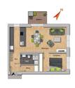 Grundriss - 2 Zimmer Etagenwohnung zum Kaufen in Balingen