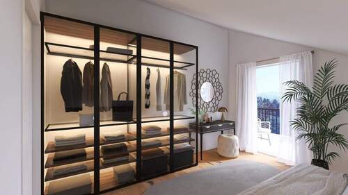 Visualisierung Schlafzimmer 1 - WE6 Komfortable 3-Zimmer-Dachgeschosswohnung mit Balkon