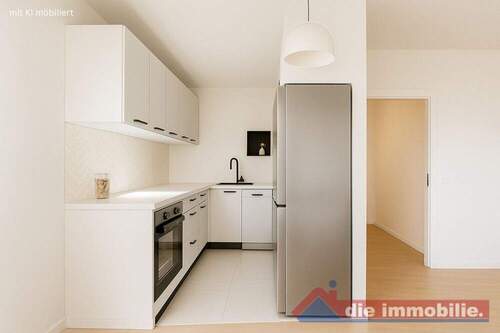 Küche mit KI möbiliert - 4 Zimmer Etagenwohnung in Magdeburg / Herrenkrug
