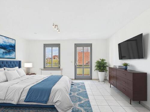 Wohn- und Schlafzimmer (KI) - 1 Zimmer Etagenwohnung zum Kaufen in Hirschaid