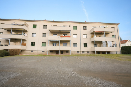 Hausansicht Balkonseite - 2 Zimmer Etagenwohnung in Leipzig