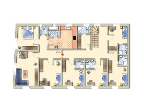 Wohnung + Gästezimmer, möbliert (OG) - 
