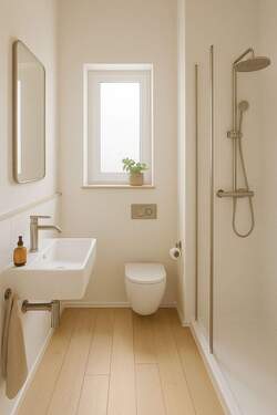 Badezimmer (*Gestaltungsbeispiel) - Etagenwohnung mit 60,60 m&sup2; in Buchholz in der Nordheide zum Kaufen