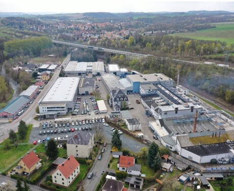 Luftbild Gewerbekomplex - Halle in Dohna