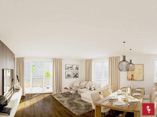 Visualisierung Wohnzimmer Wohnung 5 - 