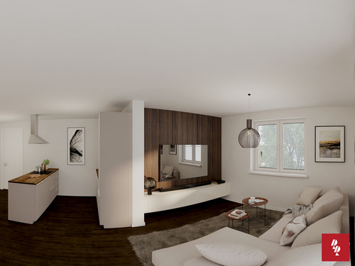 Visualisierung Küchen- Wohn- Essbereich Wohnung 1 - Etagenwohnung mit 103,60 m² in Ingolstadt zum Kaufen
