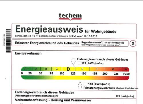 Auszug aus dem Energieausweis - 4 Zimmer Einfamilienhaus zum Kaufen in Dresden