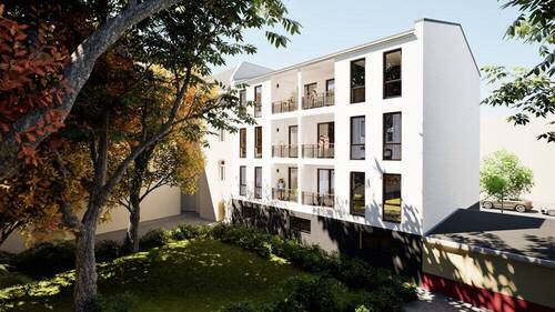 Gartenansicht Gebäude (Visualisierung) - Etagenwohnung mit 77,00 m&sup2; in Magdeburg / Stadtfeld Ost zum Kaufen