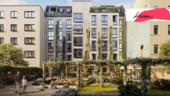 Gartenansicht - Familienwohnung mit 2 Gärten & Terrassen im Wohngarten