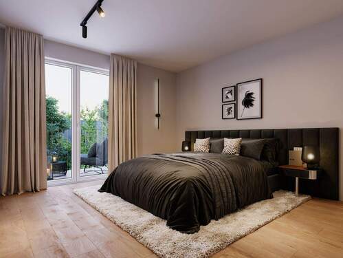 GY07 - Schlafen - NEUBAU: Elegante 3-Zimmer-Wohnung im Dachgeschoss mit Balkon