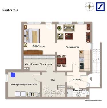 Souterrain mit Einliegerwohnung - 