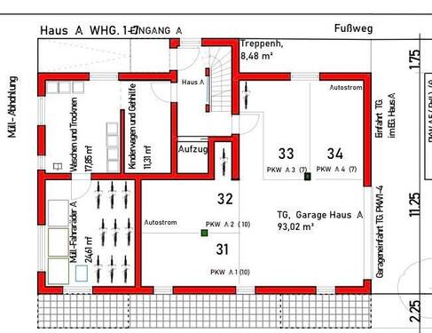 Erdgeschoss von Haus A - 