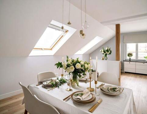 Esszimmer (Deko KI generiert) - Taunusstein 3-12-ZKBB - 1.200,00&nbsp;EUR Kaltmiete, ca.&nbsp; 86,00&nbsp;m&sup2;&nbsp;Wohnfl&auml;che