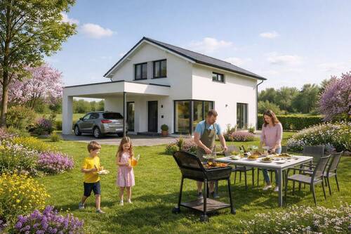 Familiengrill im Frühling am Nachmittag - Bien-Zenker - Individuelles Wohnen zwischen Lübeck und Hamburg