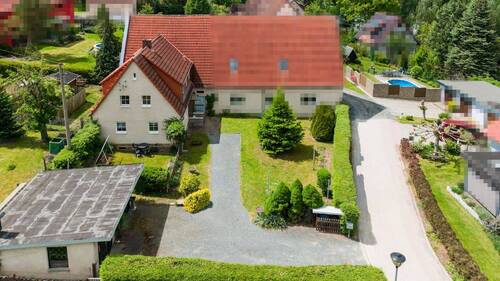 Luftaufnahme - Einfamilienhaus mit Ausbaupotential in ruhiger Lage bei Kreischa