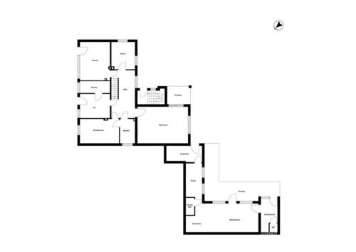 Erdgeschoss mit Anbau - 